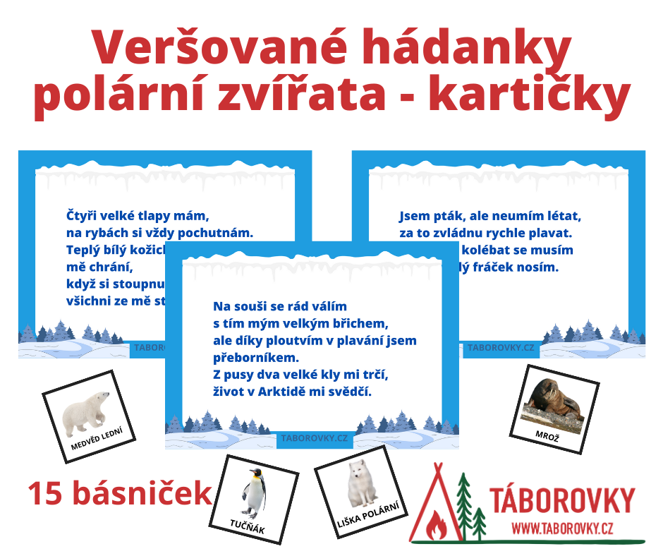 veršované hádanky polární zvířata PDF materiál pro děti